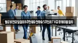 헬로비전당일설치60만원유선방송50인치TV증정케이블설치