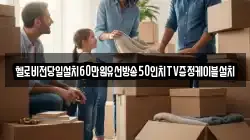 헬로비전당일설치60만원유선방송50인치TV증정케이블설치