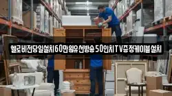헬로비전당일설치60만원유선방송50인치TV증정케이블설치